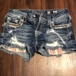 Miss Me jean shorts with colorful designs
